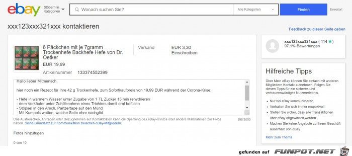 Hefe fuer Verkaeufer Hefe fuer Verkaeufer