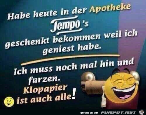 Tempo in der Apotheke