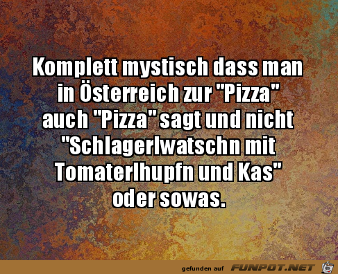 Pizza in sterreich