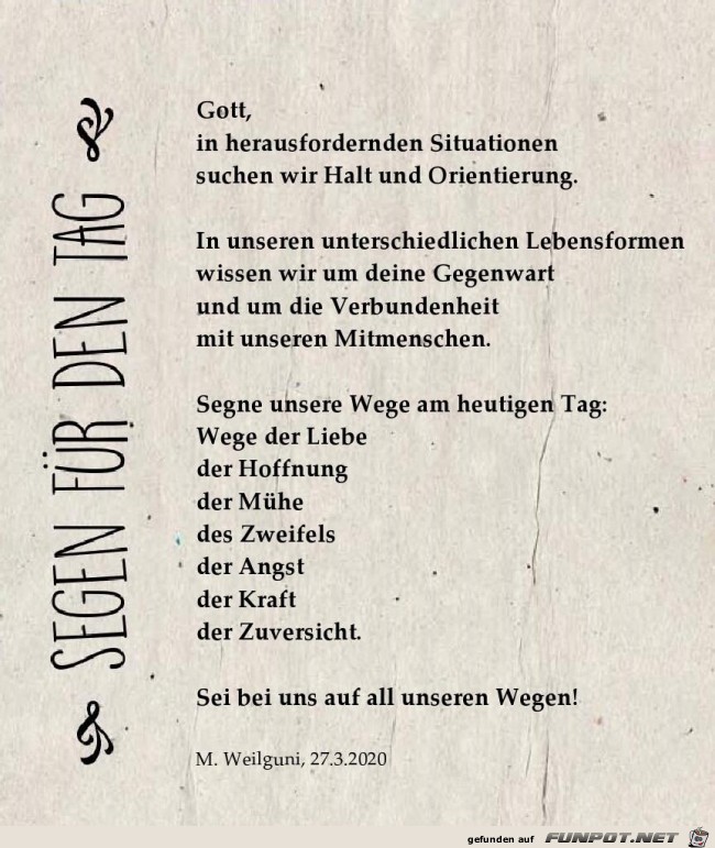 segen fuer den Tag segen fuer den Tag