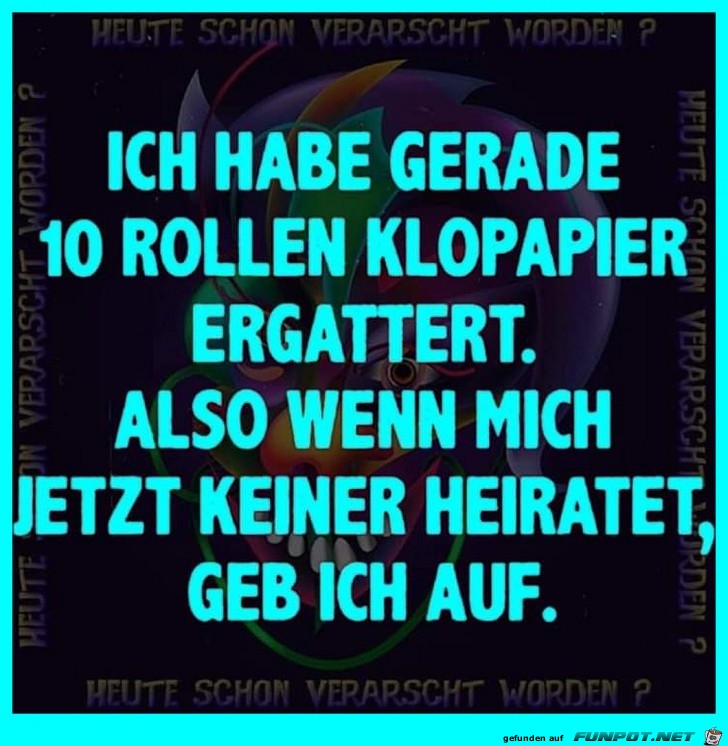 Zehn Rollen Klopapier