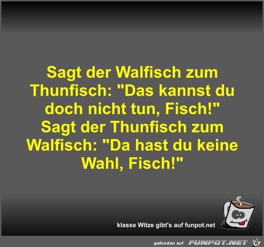 Sagt der Walfisch zum Thunfisch Sagt der Walfisch zum Thunfisch