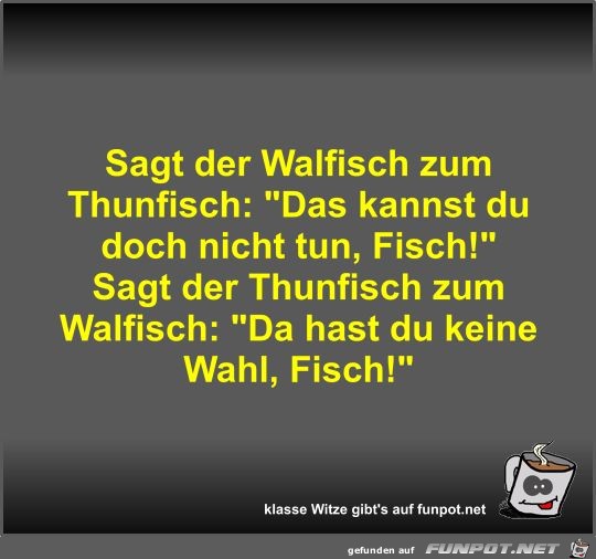 Sagt der Walfisch zum Thunfisch