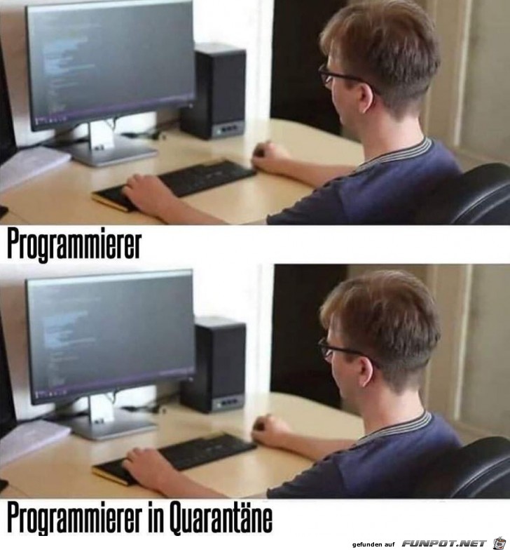 Programmierer in der Quarantne