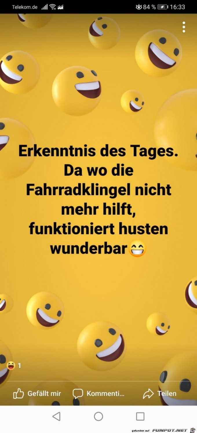 Erkenntnis des Tages...