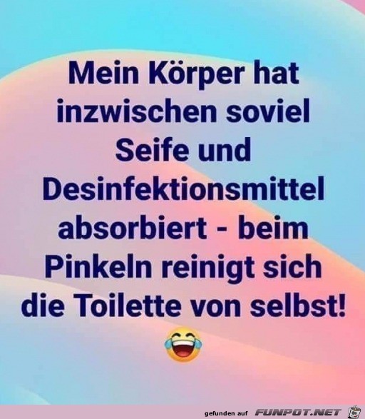 Die Toilette ist von selbst sauber