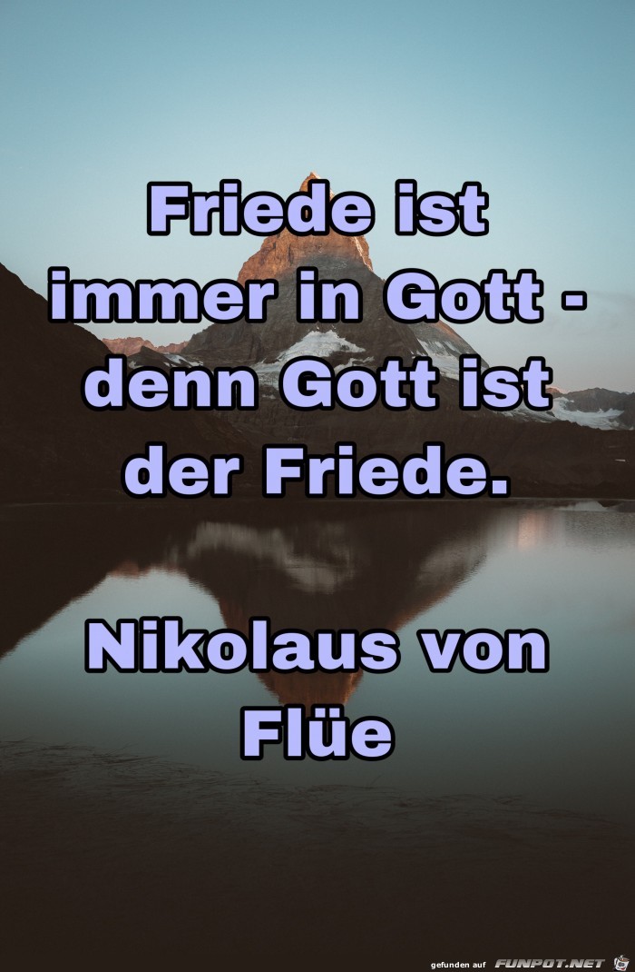 Friede ist immer in Gott