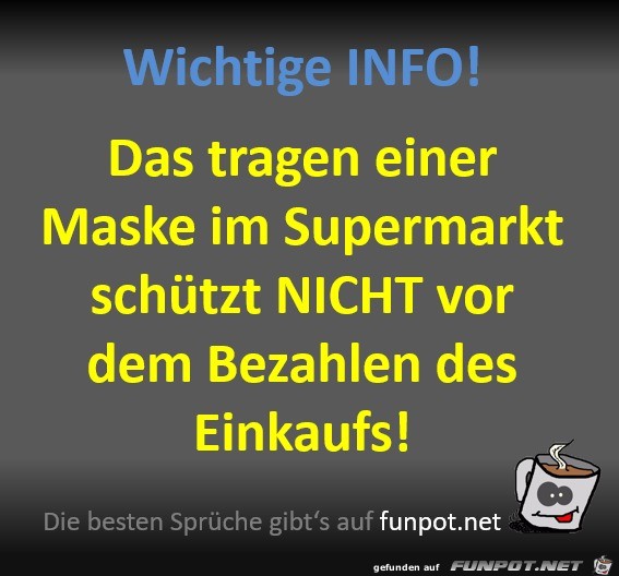 Eine sehr wichtige Info