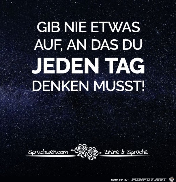 gib nie etwas auf