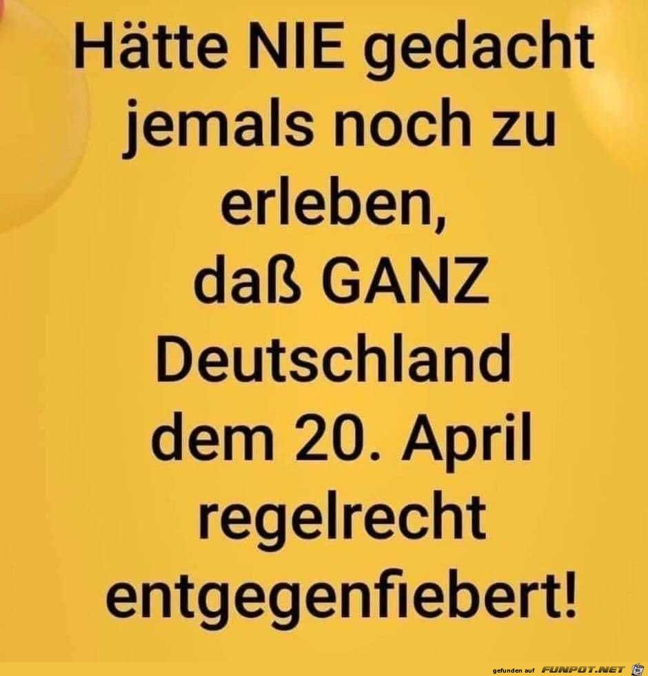 Hinfiebern auf den 20.4.