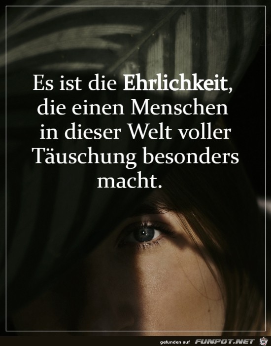 Es ist die Ehrlichkeit