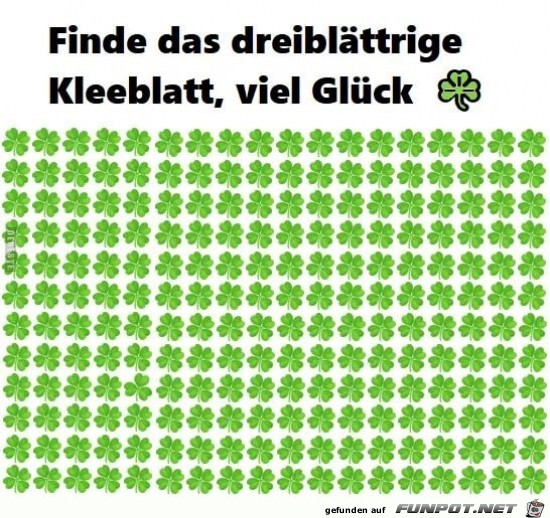 Finde das dreiblttrige Kleeblatt