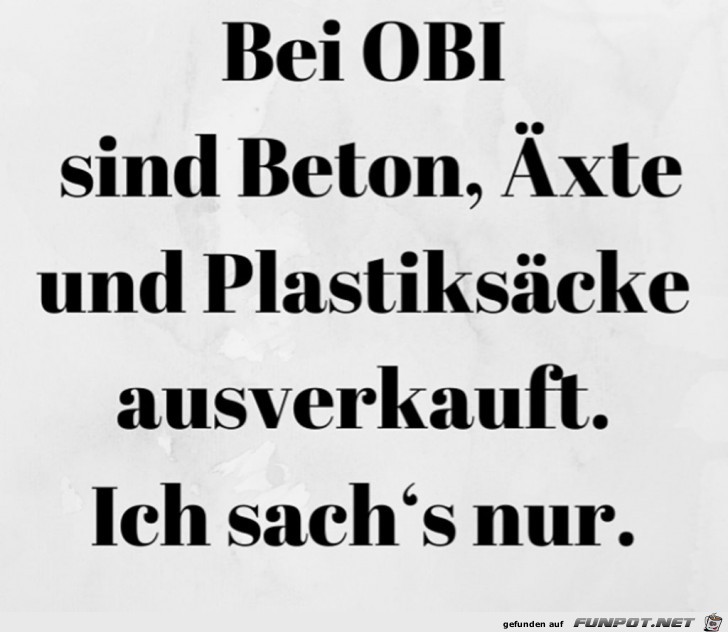 Ich sach's nur Ich sach's nur