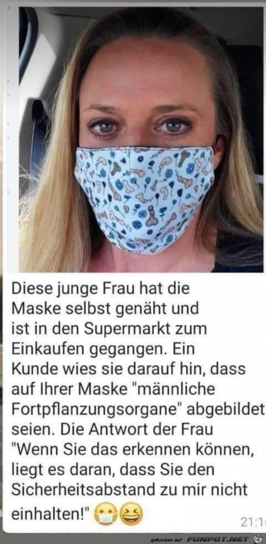 Eine selbst geschneiderte Maske