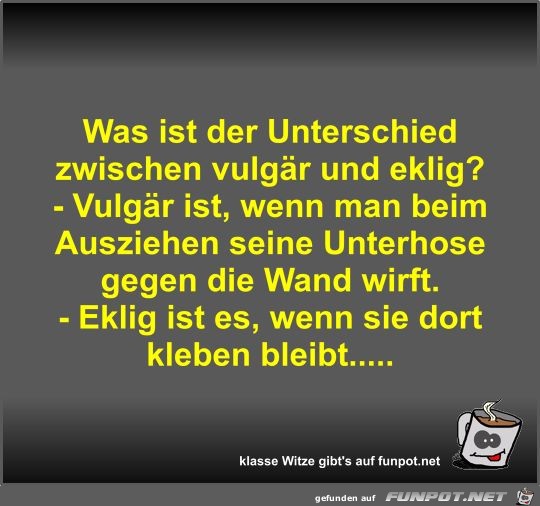 Was ist der Unterschied zwischen vulgär und eklig? Was ist der Unterschied zwischen vulgär und eklig?