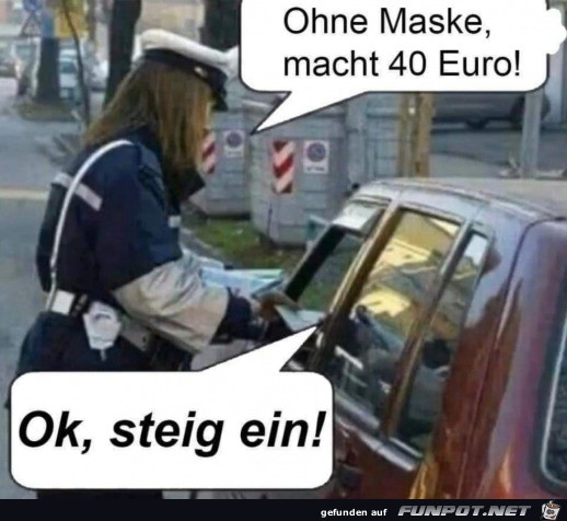 Ohne Maske kostet