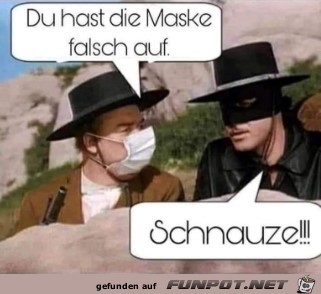 Maske falsch auf