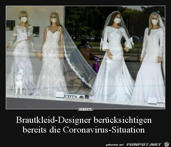 Das neue Brautmoden-Design mit Maske