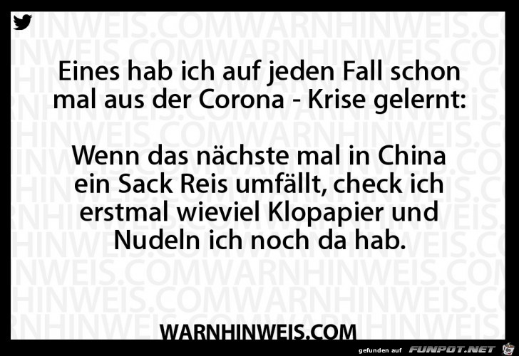 Aus der Corna-Krise gelernt