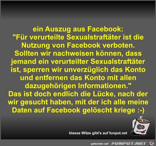 ein Auszug aus Facebook