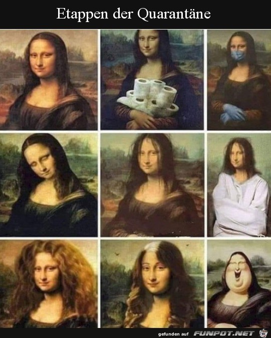 Die Mona Lisa im Laufe der Quarantne