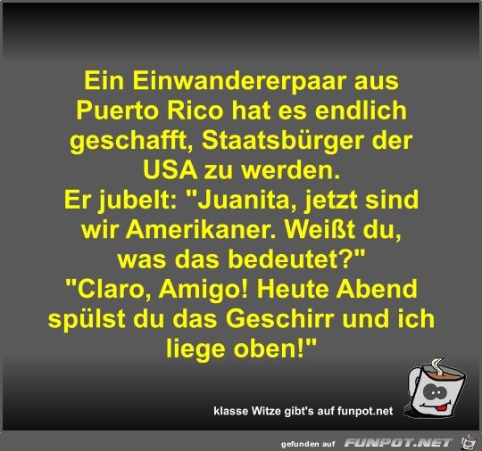 Ein Einwandererpaar aus Puerto Rico hat es endlich geschafft