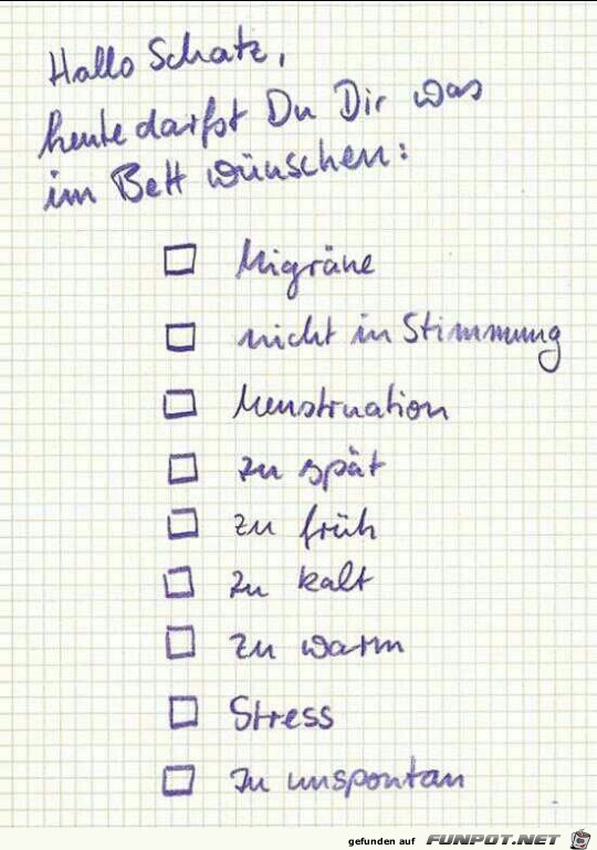 Hallo Schatz, heute darfst du dir was im Bett wünschen: Hallo Schatz, heute darfst du dir was im Bett wünschen: