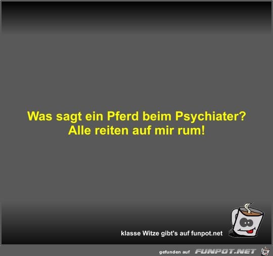 Was sagt ein Pferd beim Psychiater?