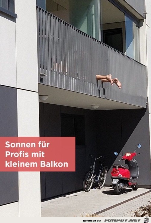 Leute mit kleinem Balkon