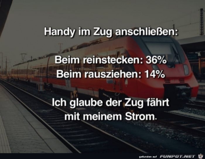 Handy im Zug angeschlossen...