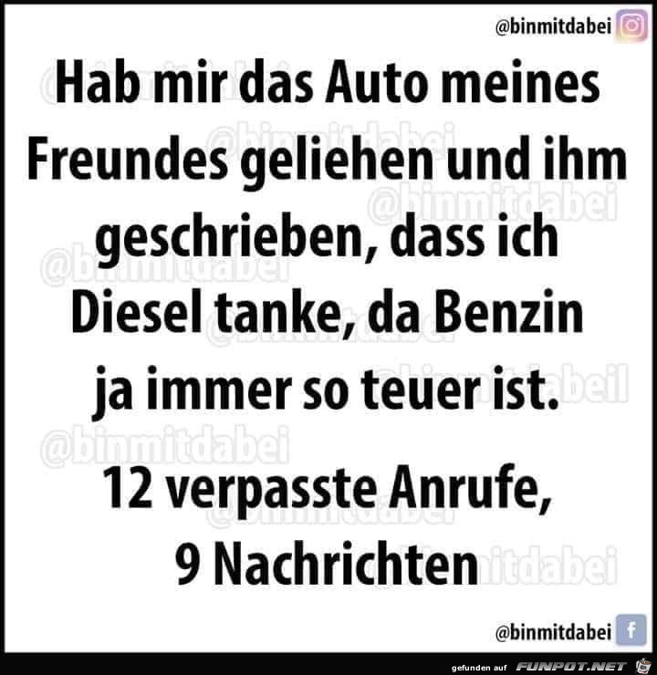 Diesel statt Benzin :-)