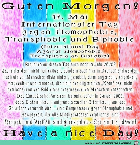 Internationaler Tag gegen Homophobie, Transphobie & Biphobie
