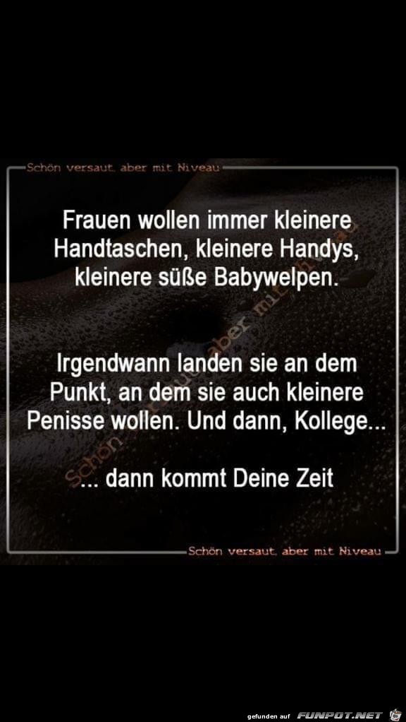 Frauen wollen immer kleinere