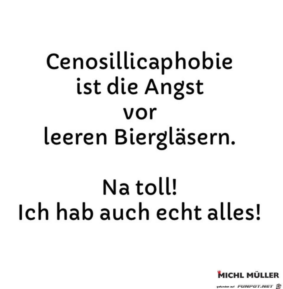 Cenosillicaphobie... Angst vor leeren Glsern