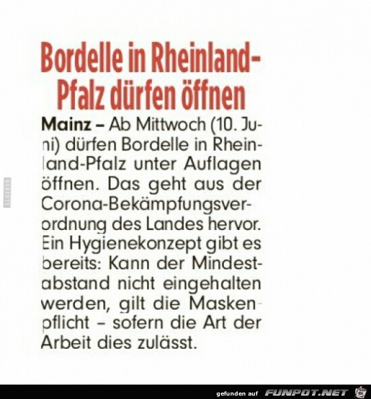 Bordelle in Rheinland Pfalz drfen ffnen