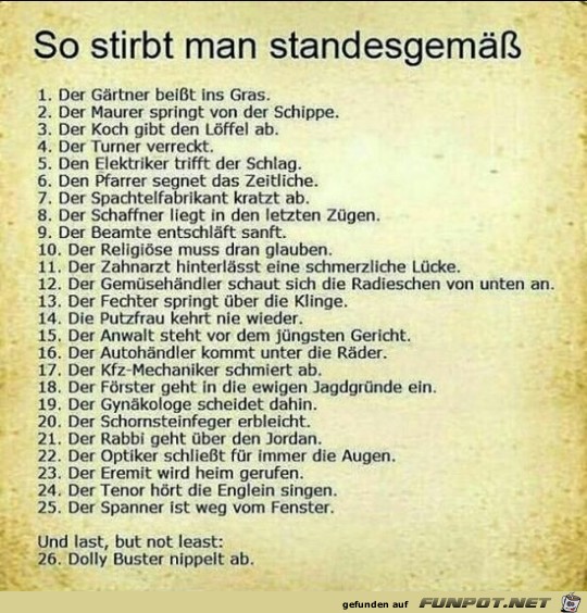 so stirbt man standesgem