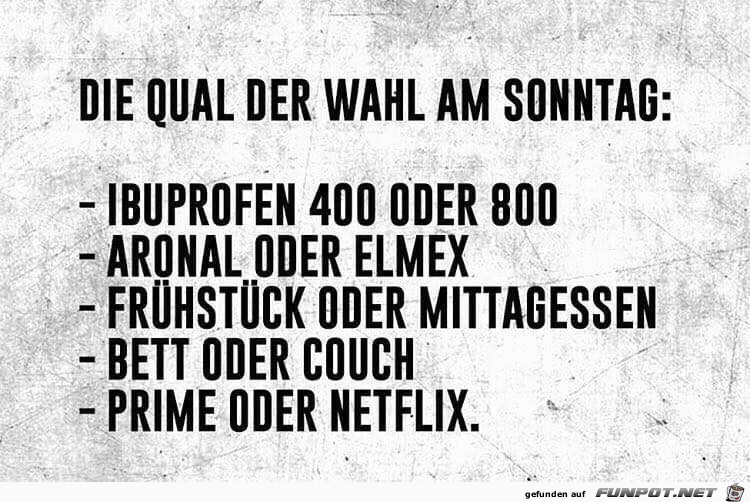 Qual der Wahl