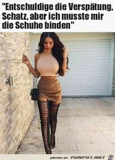 Schuhe binden kann dauern