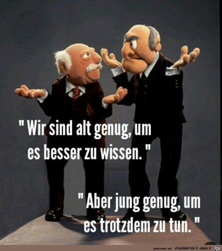 wir sind alt genug,um es besser zu wissen, aber..... wir sind alt genug,um es besser zu wissen, aber.....