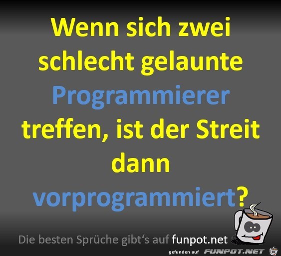 Schlecht gelaunte Programmierer