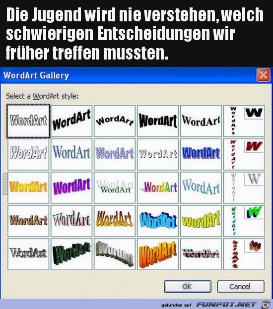 Das waren frher schwierige Entscheidungen