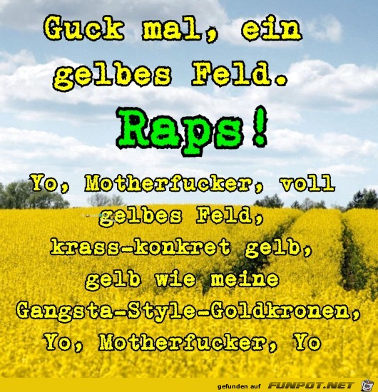 Guck mal ein gelbes Feld...