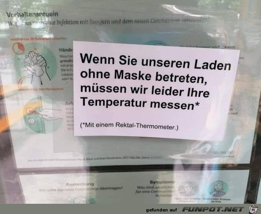 Wenn du ohne Maske in den Laden kommst