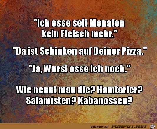 Ich esse kein Fleisch mehr