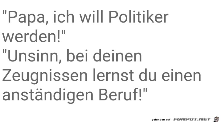 Ich will Politiker werden Ich will Politiker werden