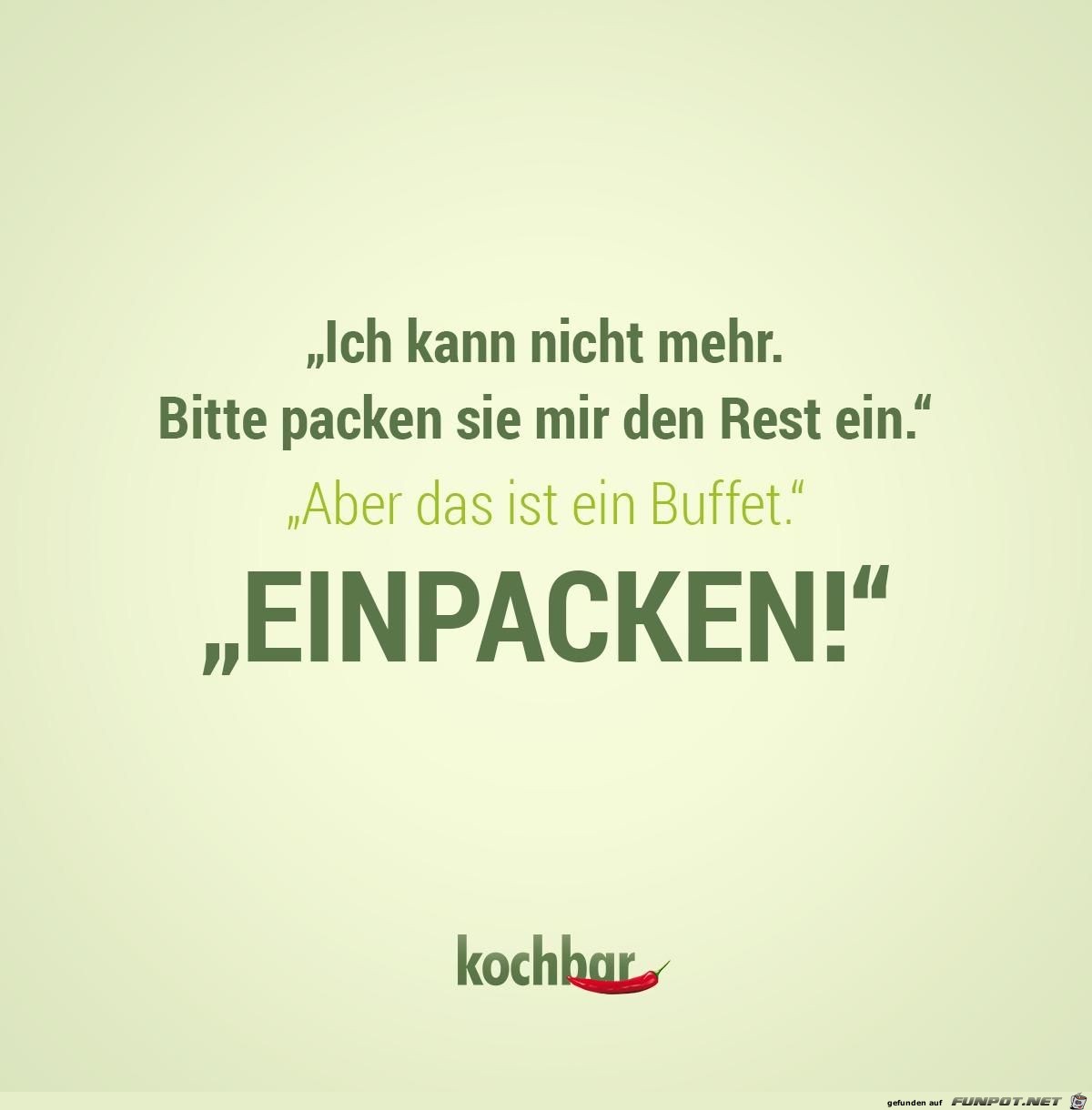 Bitte packen Sie den Rest ein