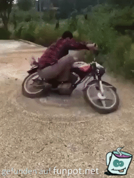 Mit dem Motorrad kreiseln