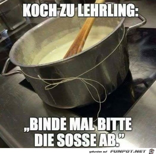 Die Sauce abbinden