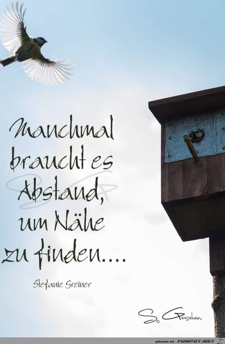 manchmal braucht es abstand