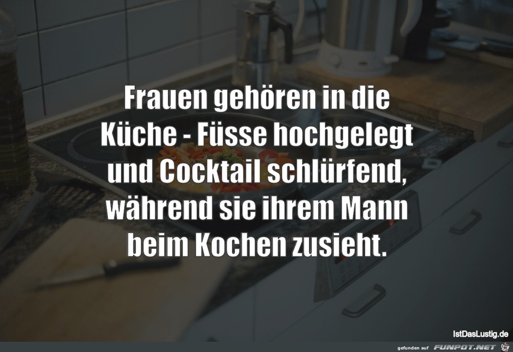 Dem Mann beim Kochen zusehen